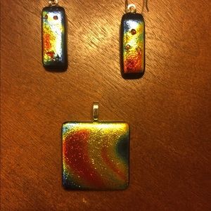 Handmade pendant and earrings